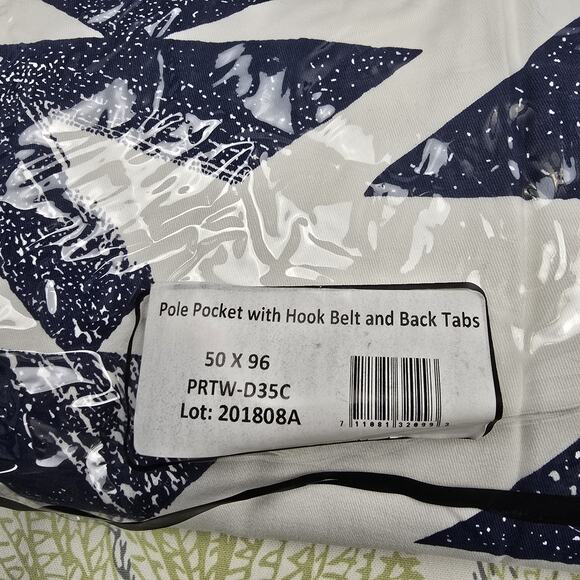 2 pc Exclusive Fabrics & Furnishings 50"x96” Triad Indigo Drapes Curtain Panels - Picture 4 of 7